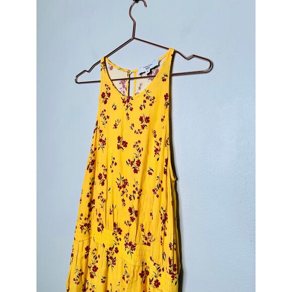 THAKOON Yellow Floral Sleeveless  Back Button Closure Wide Leg Jumpsuit Size 6 - Picture 12 of 16